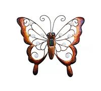 QYLJZB Solar Metal Garden Wall Art Decorative, Butterfly Dragonfly Frog Wall Hanging Sculpture for Home Living Room Office Garden