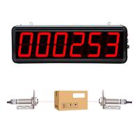 QYLTTDM Double Laser Digital Counter, Laser Sensor Counter with LED Display, 6-Digit Screen Counter Count Up to 999999 for Conveyor Belt, Production Line, People Visitor Counter