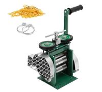 QYLTTDM Jewelry Rolling Mill Machine, Manual Combination Press Tool, With T-shaped Handle, 0.01-18mm Adjustable Thickness Roller, Wire Semicircle 3:1 Gear Ratio For Gold Silver Copper Metal Sheet