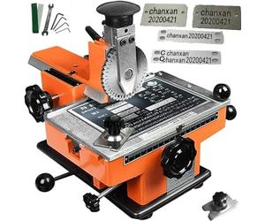 QYLTTDM Semi-Automatic Sheet Embosser, Platform size 200 * 135mm, Stainless Steel Stamping Printer Dog Tag Embossing Nameplate Marking, Sheet Compatible with Automobiles Dog Tags Metal Plates
