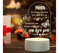 QYMCAT Gifts for Mom - Acrylic Engraved Night Lamp, Personalized Gift from Daughter or Son, Best for Mother's Day or Christmas