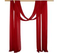 QYMLSH Chiffon Wedding Arch Draping Fabric 2pcs, Soft And Lightweight Gauze Curtain, For Ceremony Background, Party Decoration, Indoor/Outdoor Garden Weddings, Birthday Parties(Burgundy,75x300cm)