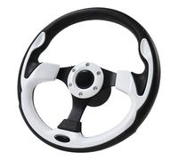 QYMOPAY 12.5 Inch Boat Steering Wheel with 3/4“ Axle Marine Steering Wheel Adapter, Anti-Slip Steering Wheel for Boats, Yachts, Pontoon Boats White
