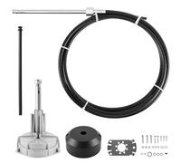 QYMOPAY Boats Steering System, 12ft Cable Outboard Steering Kit 3/4" Standard Tapered Shaft, Boat Steering System for Yachts, Fishing Boats and Other Watercraft - Without Steering Wheel