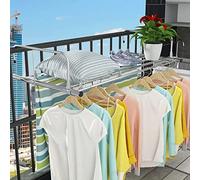 QYMYOZ Clothes Airer Radiator Clothes Dryer Extendable Balcony Radiator Drying Rack Stainless Steel Radiator Folding Airer Foldable Laundry Drying Rail For Hanging Clothes Towel