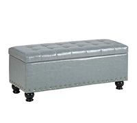 QYMYOZ Fire Safety Folding Storage Ottoman Pu Sofa Stool Toy Storage Box With Flip Solid Wood Shoe Bench Suitable For Bedroom,Living Room Bearing Weight 150Kg 80X40X42Cm Ottoman