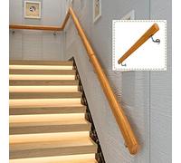 QYMYOZ Handrail Staircase for Indoor/Outdoor Elegant Handrails - Complete Kit. Wood Staircase Handrail for Indoor Stairs and Outdoor Steps, Guardrail Corridorainst The Wall Old Man Handle