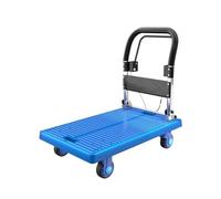 QYMYOZ Heavy Duty Folding Flatbed Trolley Steel Dolly Cart with Hand Brake Four Wheel Transporter for Heavy Loads Versatile Platform Cart on Wheels