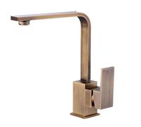 QYMYOZ Kitchen Faucets Brass Bright Chrome Kitchen Sink Faucet 360 Rotate Swivel Faucet Mixer Single Holder with Aerator Cold and Hot Mixer Tap Deck Mounted,Chrome (Antique Bras