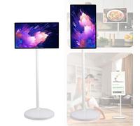 QYMYOZ Portable TV on Wheels with Touch Screen, Built-in Camera and Battery for Mobile Entertainment and Smart Display