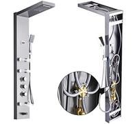 QYMYOZ Set di rubinetti per doccia, pannello doccia termostatico a pioggia, rubinetto per massaggio corporeo, colonna in acciaio inox, rubinetto per doccia, schermo digitale pe