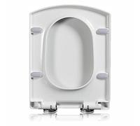 QYMYOZ Square W Soft Close Toilet Seat with Silent Quick Release Hinges Rectangular Design with Easy Top Fixation Quick Release for Easy Cleaning