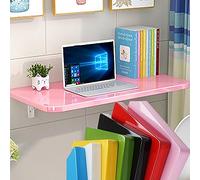 QYMYOZ Wall Mounted Floating Folding Table, Drop Leaf Dining Table Small Wooden Desk For Office Home Kitchen, Heavy Duty With Bracket, Stable Sturdy Lacquered Wood For Laundry R