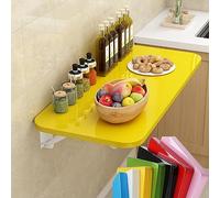 QYMYOZ Wall Mounted Floating Folding Table, Drop Leaf Dining Table Small Wooden Desk For Office Home Kitchen, Heavy Duty With Bracket, Stable Sturdy Lacquered Wood For Laundry R