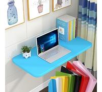 QYMYOZ Wall Mounted Floating Folding Table, Drop Leaf Dining Table Small Wooden Desk For Office Home Kitchen, Heavy Duty With Bracket, Stable Sturdy Lacquered Wood For Laundry R