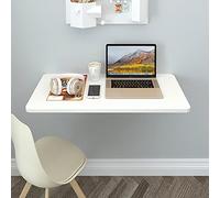 QYMYOZ White Wall-Mounted Folding Desk - Compact Computer Workstation & Breakfast Bar Table for Home Office, Kitchen, Laundry Room, Garage, Basement - 60cm, 80cm, 100cm, 120cm O