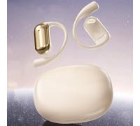 QYNIQIAN Open-Ear-Headphones Earhook Wireless Bluetooth - Bone Conduction Earbuds with Open Air Ergonomic Fit, Waterproof Running Earphones, Secure Over-Ear Buds Ideal for Sport, Fitness, Gold