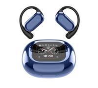 QYNIQIAN Open-Ear Wireless Earbuds Bluetooth 5.4 Headphones with Intelligent Touch Screen & Earhook, 40Hrs Playback Sport Ear Buds Earphones,Ultra-Comfort Design,Compatible with iPhone & Android,Blue