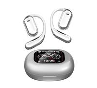 QYNIQIAN Open-Ear Wireless Earbuds Bluetooth 5.4 Headphones with Intelligent Touch Screen & Earhook, 40Hrs Playback Sport Ear Buds Earphones,Ultra-Comfort Design,Compatible with iPhone & Android,White