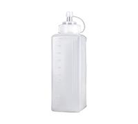 QYNuLi Condiment Dispenser Square Plastic Seasoning Bottle Large Diameter Squeeze Bottle for Ketchup Mustard Salad Dressing Chili Oil