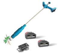 QYOEGSQ Electric Stand Up Weed Puller Tool,Long Handle Weeder Hand Tool w/ 3 Claws Steel Head,Stand Up Gardening Hand Weeding Tool w/Mechanism,Battery Powered,for Lawn, Yard, Garden(2 Battery)