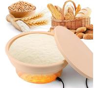 QYOEGSQ Heated Banneton Bread Proofing Basket, 9 inch Foldable Multifunctional Silicone Sourdough Fermentation Bowl With Graphene Warmer & Lid, 4 Adjustable Temperature Levels, Non Stick Surface