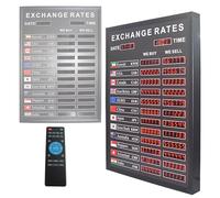 QYOEGSQ LED Electronic Exchange Rate Display Board,12 Rows Digital Display Currency Rate Board with Remote Control & Timer, Multi Country World Exchange Rate Pannel,for Banks Financial