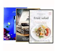 QYOEGSQ LED Light Box Sign, Advertising Sign Holder with Adjustable Angle, LED Poster Frame, Menu Flyer Display Stands for Advertising Display, Business Signs(Silver,50 * 70cm)