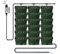 QYOEGSQ Self Watering Wall Planter,Outdoor Large Hanging Planter,18 Pack Automatic Irrigation System with Timer,Stackable Vertical Living Green Wall,for Balcony Deck Garden Yard(Green)