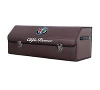 QYPLKJHG Car Boot Organiser for Alfa Romeo GT 2003-2010, Leather Car Trunk Storage with Lid Car Boot Organiser Bag Car Storage Organiser Foldable Car Organizer,Brown