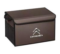 QYPLKJHG Car Boot Organiser for Citroen C4 Picasso 2016-2018, Leather Car Trunk Storage with Lid Car Boot Organiser Bag Car Storage Organiser Foldable Car Organizer,Brown