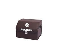 QYPLKJHG Car Boot Organiser for Suzuki Jimny Hard-top 2012-2018, Leather Car Trunk Storage with Lid Car Boot Organiser Bag Car Storage Organiser Foldable Car Organizer,Brown-S