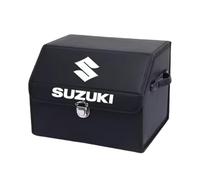QYPLKJHG Car Boot Organiser for Suzuki Jimny Hard-top 2012-2018, Leather Car Trunk Storage with Lid Car Boot Organiser Bag Car Storage Organiser Foldable Car Organizer,Black-S