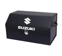QYPLKJHG Car Boot Organiser for Suzuki Jimny Hard-top 2012-2018, Leather Car Trunk Storage with Lid Car Boot Organiser Bag Car Storage Organiser Foldable Car Organizer,Black-M