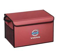 QYPLKJHG Car Boot Organiser for Volvo S80 2011-2016, Leather Car Trunk Storage with Lid Car Boot Organiser Bag Car Storage Organiser Foldable Car Organizer,Red