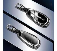 QYPLKJHG Car Key Cover for MG HS 2024 2025, Car Key Fob Cover Key Cover Case with Keychain TPU Car Key Case Protector Key Shell Car Key Protective Cover Car Accessories,E-Black 1