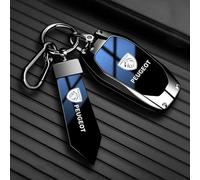 QYPLKJHG Car Key Cover for Peugeot 5008 2020-2025, Car Key Fob Cover Key Cover Case with Keychain TPU Car Key Case Protector Key Shell Car Key Protective Cover Car Accessories,A-Blue 1