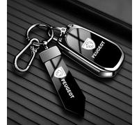 QYPLKJHG Car Key Cover for Peugeot Partner Van 2019-2023, Car Key Fob Cover Key Cover Case with Keychain TPU Car Key Case Protector Key Shell Car Key Protective Cover Car Accessories,B-Black 1