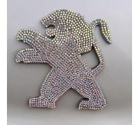 QYPLKJHG Car Steering Wheel Logo Sticker for Peugeot 108 Hatch 2014-2023, Bling Steering Wheel Logo Cover Crystal Steering Wheel Emblem Accessories Sparkling Car Logo Decor