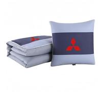 QYPLKJHG Car Travel Blanket and Pillow for Mitsubishi Lancer Combi 2003-2006, with Car Logo Blanket Pillow Premium Soft 2 in 1 Car Blanket Folding Pillows Quilt Pillow Cushion Throw,A