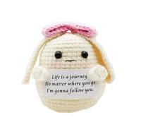 qyqkfly Mini Cute Funny Positive Life Potato Tomato Eggplant Onion Cute Animals Creative Knitted Holding Card Crochet Birthday Christmas Girls Gifts Party Decor