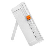 QYQRQF Paper Cutter, A4 Paper Trimmer with Security Safeguard & Side Ruler Portable Straight Edge Cutter for Scrapbooking Craft Paper, Photos, Label, Cardstock (White)