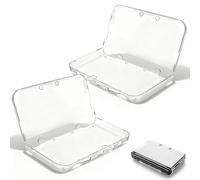QYRDBGY 2 Pack Nintendo New 3DS XL Case, 3DS Case Shell Ultra Clear Crystal Transparent Hard Shell Protective Cover Skin for New 2015 Nintendo 3DS XL LL (Modified Hinge-Less Design)