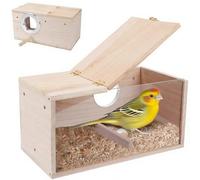 QYRDBGY Nesting Box Budgies, Parrot Breeding Box with Hinged Lid Bird House Made of Solid Wood Transparent Design Bird Breeding Box for Parrots Exotics and Ornamental Birds (19.5 x 12 x 12 cm)
