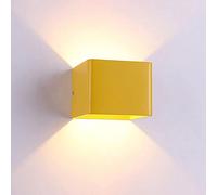 QYRKYP Wall Lamp,Led Wall Light Square Wall Sconce, Modern Indoor Cube Lighting Fixture, Wall Spotlights up Down s for Living Room Stairs Bedroom Bedside Lights Wall Wash Lamp/Yellow-6000K