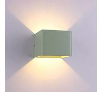 QYRKYP Wall Lamp,Led Wall Light Square Wall Sconce, Modern Indoor Cube Lighting Fixture, Wall Spotlights up Down s for Living Room Stairs Bedroom Bedside Lights Wall Wash Lamp/Green-6000K