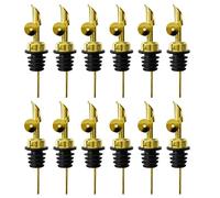 Qyrugcxs 12PCS Stainless Steel Liquor Bottle Pourers, Auto Flip Olive Oil Spou Alcohol for About 3/4Inch Bottle Mouth Gold