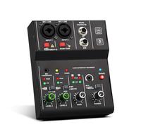 Qyrugcxs 2 Channels Mini USB Mixer Professional Portable Audio Interface Sound Card Console for Guitar Recording Studio Singing