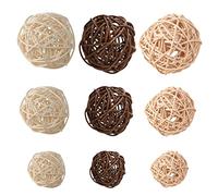 Qyrugcxs 21 Pcs/Lot Mixed 3 Colors Rattan Balls Vase Fillers for Wedding Party, Assorted Three Size(3cm/5cm/7cm)