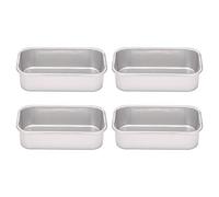Qyrugcxs 4Pcs Aluminum Alloy Loaf Tin Rectangular Non-Stick Bread Mould Bread Loaf Pans Kitchen Dining Bar Supplies